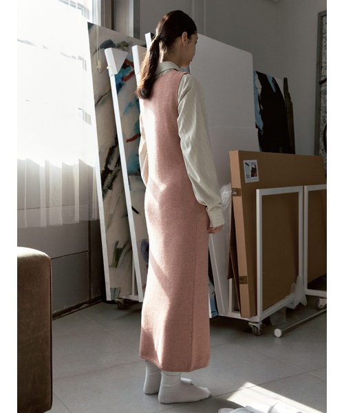 SINOON（シヌーン）の「ROUND NECK SLEEVELESS KNIT DRESS (PINK)（ワンピース・レディース・ピンク・FREE）」の4枚目の写真