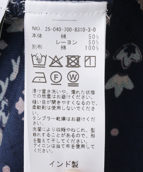 B.C STOCK(ベーセーストック)の「手洗い可 / パッチワークプリントワンピース(ワンピース・レディース・ネイビー/ブラウン・FREE)」の6枚目の写真