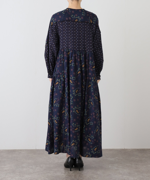 B.C STOCK(ベーセーストック)の「手洗い可 / パッチワークプリントワンピース(ワンピース・レディース・ネイビー/ブラウン・FREE)」の11枚目の写真