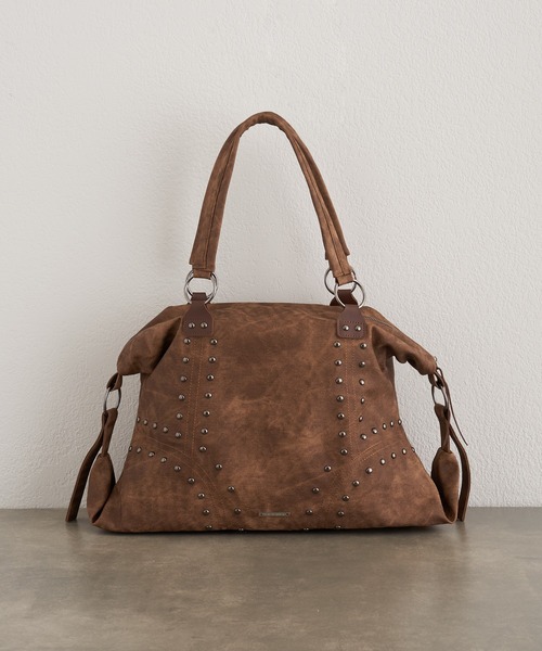 RAY CASSIN（レイカズン）の「【A4対応】スタッズ付トートバッグ（トートバッグ・レディース・ブラック/ブラウン/ベージュ・FREE）」の11枚目の写真