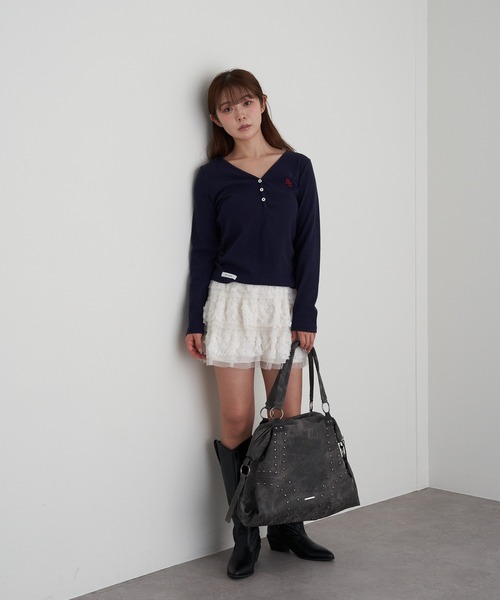 RAY CASSIN（レイカズン）の「【A4対応】スタッズ付トートバッグ（トートバッグ・レディース・ブラック/ブラウン/ベージュ・FREE）」の10枚目の写真