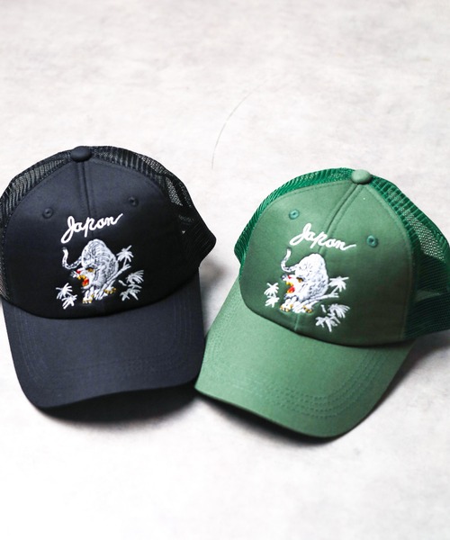 AVIREX(アヴィレックス)の「■AVIREX■SOUVENIR TIGER MOTIF MESH CAP(キャップ・メンズ・グリーン/ブラック/ブルー・FREE)」の7枚目の写真
