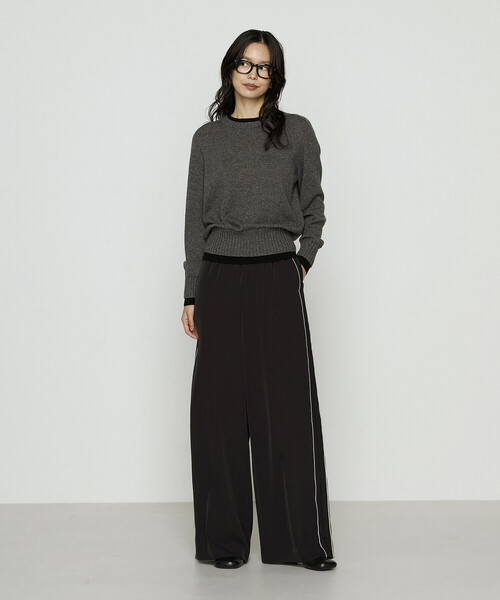 COMME CA（コムサ）の「カシミヤ混ウール バイカラーニット（ニット/セーター・レディース・モカ/チャコール/ラベンダー・11号/9号）」の4枚目の写真