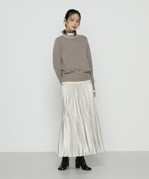 COMME CA（コムサ）の「カシミヤ混ウール バイカラーニット（ニット/セーター・レディース・モカ/チャコール/ラベンダー・11号/9号）」の7枚目の写真