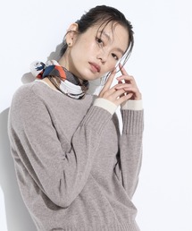 COMME CA | カシミヤ混ウール バイカラーニット(ニット/セーター)