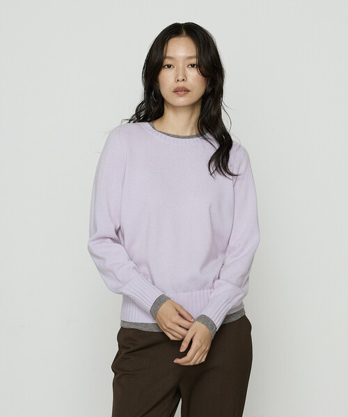 COMME CA（コムサ）の「カシミヤ混ウール バイカラーニット（ニット/セーター・レディース・モカ/チャコール/ラベンダー・11号/9号）」の14枚目の写真