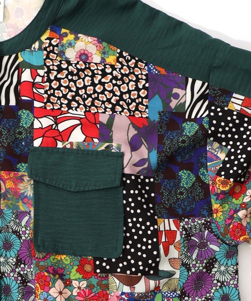ScoLar（スカラー）の「153679：総柄ワッシャーティアードシャツワンピース（シャツワンピース・レディース・グリーン/ブラウン/ブラック・M）」の16枚目の写真