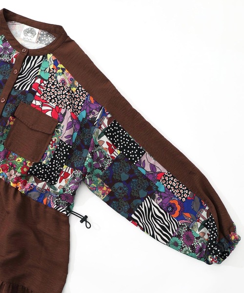 ScoLar（スカラー）の「153679：総柄ワッシャーティアードシャツワンピース（シャツワンピース・レディース・グリーン/ブラウン/ブラック・M）」の20枚目の写真
