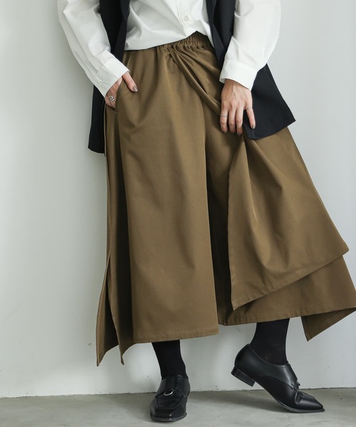 n'OrLABEL（ノアールレーベル）の「変形デザインガウチョパンツ（その他パンツ・レディース・カーキ/ブラック・FREE）」の3枚目の写真