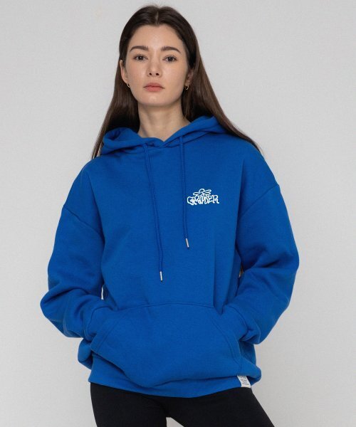 GRAVER（グレーバー）の「[ユニセックス]ウェーブロゴフラワーフードパーカー_コバルトブルー（パーカー・レディース・ブルー・SMALL/MEDIUM/LARGE/X-LARGE）」の2枚目の写真