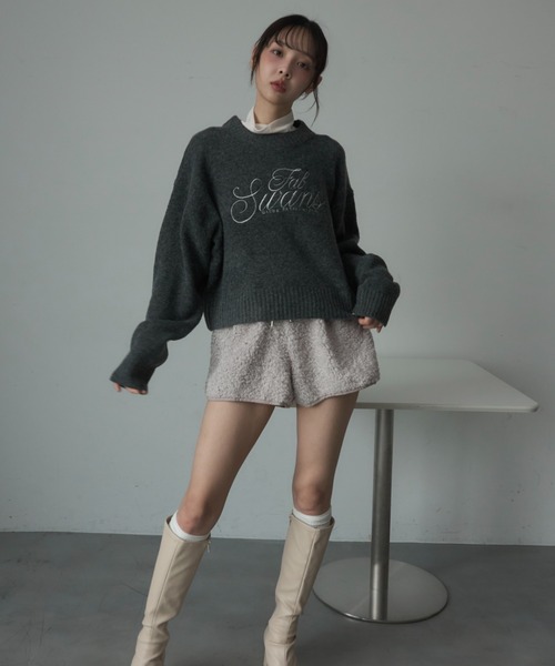 Nadana(ナダナ)の「ロゴ刺繍ニットショートプルオーバー(ニット/セーター・レディース・グレー/ブルー/アイボリー・FREE)」の20枚目の写真