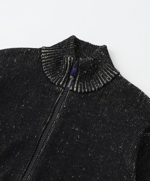 PULP/417EDIFICE（パルプフォーワンセブンエディフィス）の「GR10K / ジーアールテンケー AIMLESS COMPACT KNIT FULL ZIPPED SWEATER（カーディガン/ボレロ・メンズ・ブラック・SMALL）」の6枚目の写真