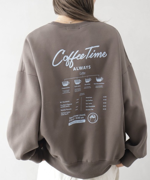 SpRay（スプレイ）の「裏起毛カフェおばけスウェット（スウェット・レディース・ブルー/アイボリー/カーキ/オートミール/スミクロ・FREE）」の4枚目の写真