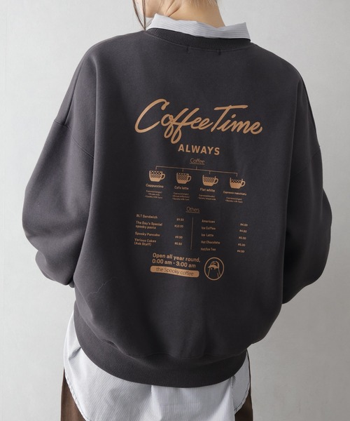 SpRay（スプレイ）の「裏起毛カフェおばけスウェット（スウェット・レディース・ブルー/アイボリー/カーキ/オートミール/スミクロ・FREE）」の2枚目の写真