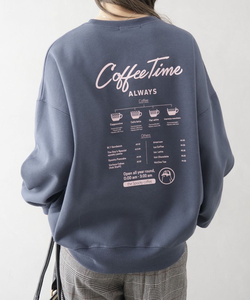 SpRay（スプレイ）の「裏起毛カフェおばけスウェット（スウェット・レディース・ブルー/アイボリー/カーキ/オートミール/スミクロ・FREE）」の5枚目の写真