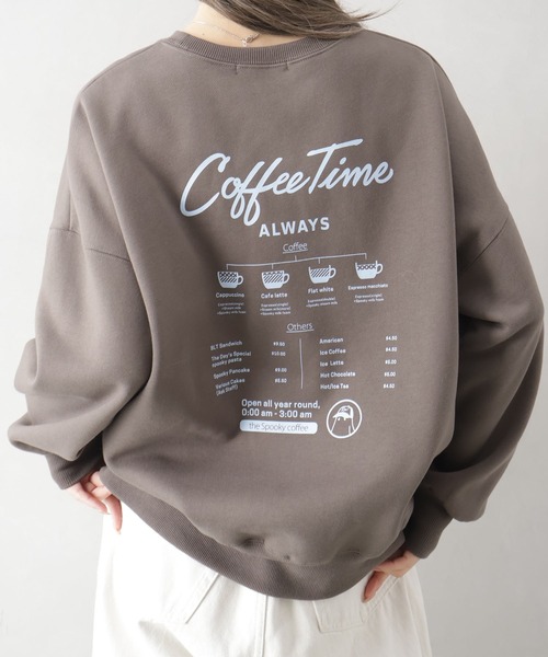 SpRay（スプレイ）の「裏起毛カフェおばけスウェット（スウェット・レディース・ブルー/アイボリー/カーキ/オートミール/スミクロ・FREE）」の6枚目の写真