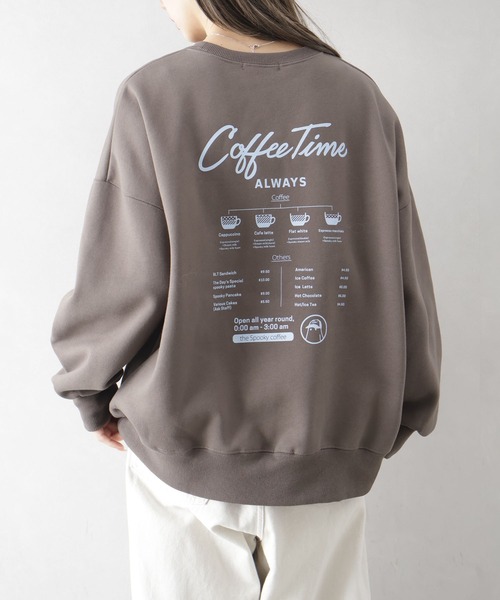 SpRay（スプレイ）の「裏起毛カフェおばけスウェット（スウェット・レディース・ブルー/アイボリー/カーキ/オートミール/スミクロ・FREE）」の7枚目の写真