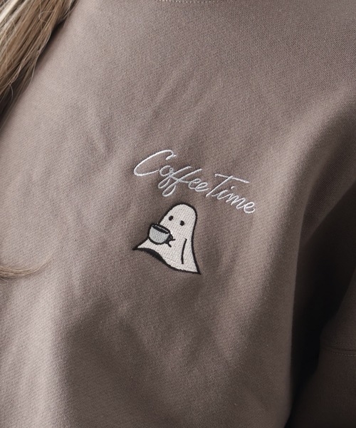 SpRay（スプレイ）の「裏起毛カフェおばけスウェット（スウェット・レディース・ブルー/アイボリー/カーキ/オートミール/スミクロ・FREE）」の13枚目の写真