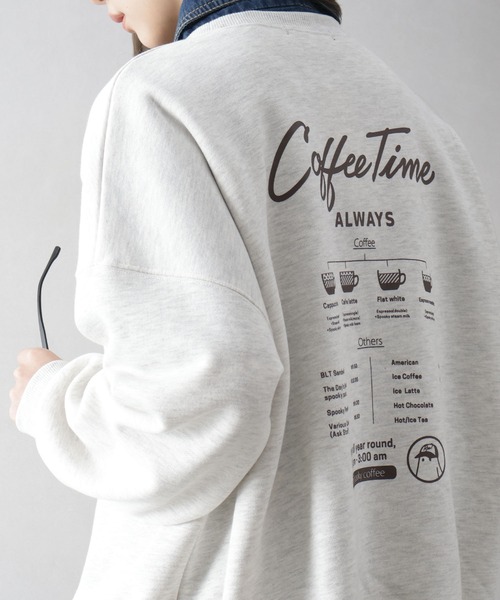 SpRay（スプレイ）の「裏起毛カフェおばけスウェット（スウェット・レディース・ブルー/アイボリー/カーキ/オートミール/スミクロ・FREE）」の19枚目の写真