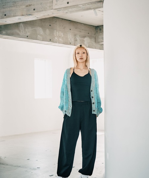 BAYFLOW（ベイフロー）の「【HEREIAM】春にも活躍！/ブロッキングMIXカーディガン（ニット/セーター・レディース・ターコイズブルー/ラベンダー・FREE）」の12枚目の写真