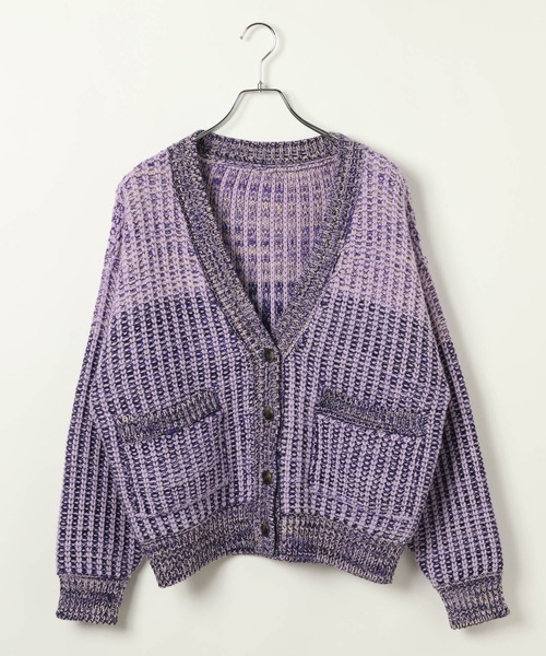 BAYFLOW（ベイフロー）の「【HEREIAM】春にも活躍！/ブロッキングMIXカーディガン（ニット/セーター・レディース・ターコイズブルー/ラベンダー・FREE）」の16枚目の写真