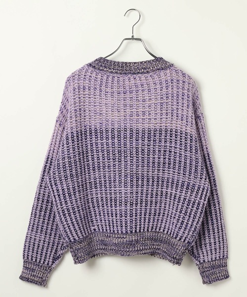 BAYFLOW（ベイフロー）の「【HEREIAM】春にも活躍！/ブロッキングMIXカーディガン（ニット/セーター・レディース・ターコイズブルー/ラベンダー・FREE）」の17枚目の写真