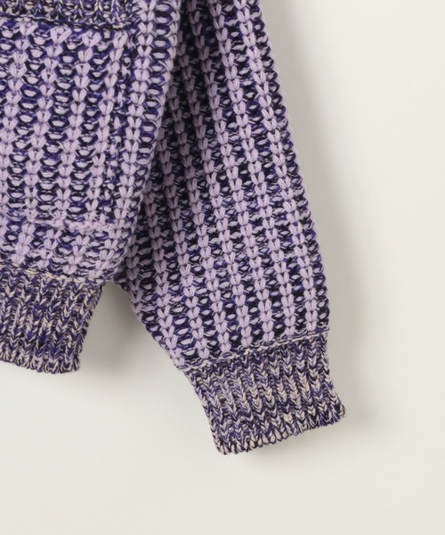 BAYFLOW（ベイフロー）の「【HEREIAM】春にも活躍！/ブロッキングMIXカーディガン（ニット/セーター・レディース・ターコイズブルー/ラベンダー・FREE）」の20枚目の写真