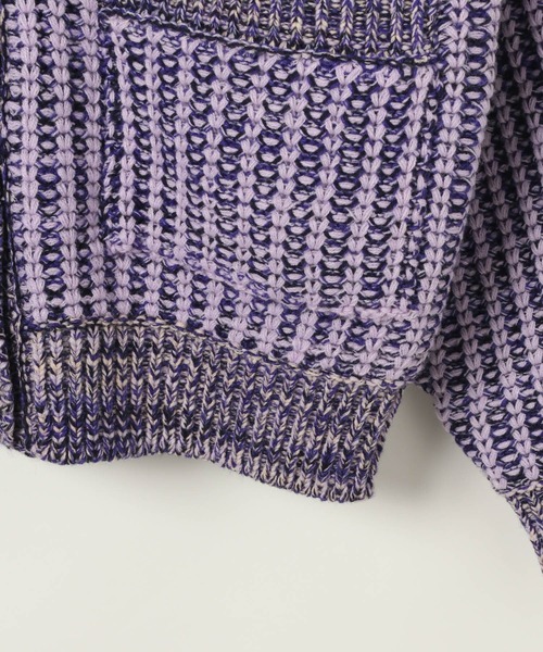 BAYFLOW（ベイフロー）の「【HEREIAM】春にも活躍！/ブロッキングMIXカーディガン（ニット/セーター・レディース・ターコイズブルー/ラベンダー・FREE）」の21枚目の写真