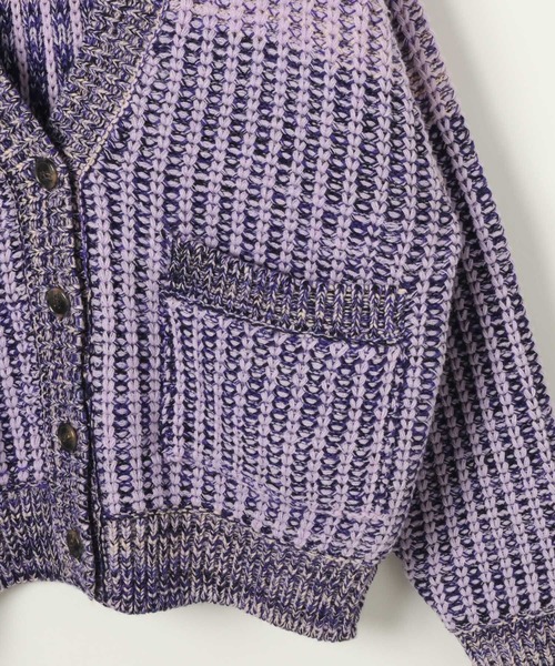 BAYFLOW（ベイフロー）の「【HEREIAM】春にも活躍！/ブロッキングMIXカーディガン（ニット/セーター・レディース・ターコイズブルー/ラベンダー・FREE）」の22枚目の写真