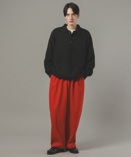 RAGEBLUE（レイジブルー）の「ボンディングスウェットワイドパンツ【セットアップ対応】（スウェットパンツ・メンズ・レッド/グレー系その他/ブラック・MEDIUM/LARGE）」の17枚目の写真