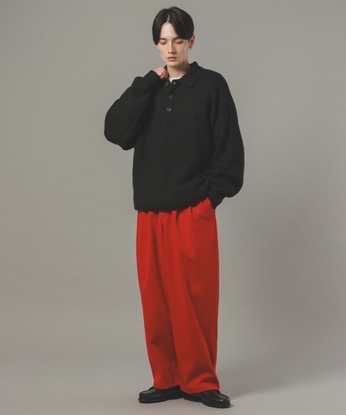 RAGEBLUE（レイジブルー）の「ボンディングスウェットワイドパンツ【セットアップ対応】（スウェットパンツ・メンズ・レッド/グレー系その他/ブラック・MEDIUM/LARGE）」の18枚目の写真