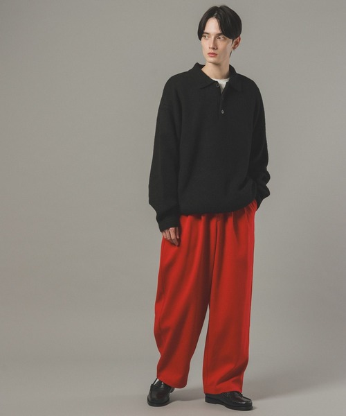 RAGEBLUE（レイジブルー）の「ボンディングスウェットワイドパンツ【セットアップ対応】（スウェットパンツ・メンズ・レッド/グレー系その他/ブラック・MEDIUM/LARGE）」の19枚目の写真