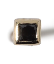 Metier Mini Bezel Set Princess Gemstone Studs 片耳ピアス