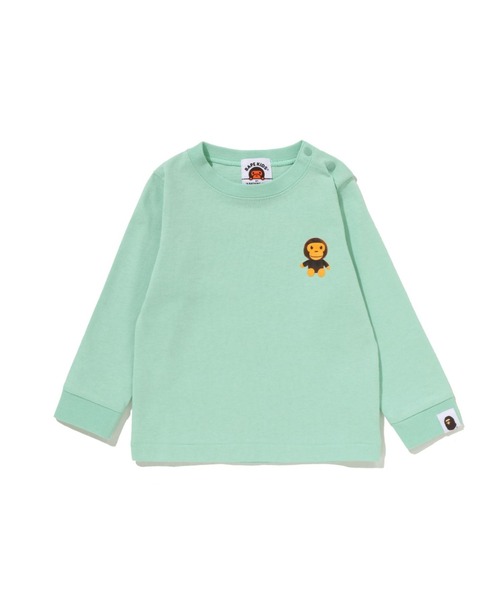 A BATHING APE(アベイシングエイプ)の「MILO PLUSH DOLL ONE POINT LS TEE(Tシャツ/カットソー・キッズ・ブラック/ホワイト/グリーン/ピンク/オレンジ・80)」の5枚目の写真