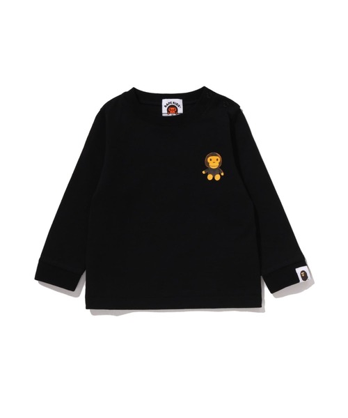 A BATHING APE(アベイシングエイプ)の「MILO PLUSH DOLL ONE POINT LS TEE(Tシャツ/カットソー・キッズ・ブラック/ホワイト/グリーン/ピンク/オレンジ・80)」の4枚目の写真