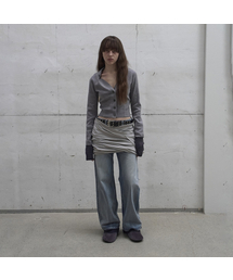 TWISTED MINI VOLUME SKIRT (LIGHT GREY)