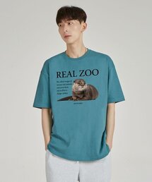 リアルジュ オター ラウンドネック 15番手 綿 半袖Tシャツ_ブルーグリーン