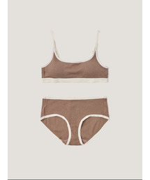 SOOPUI（スープイ）の「[SET] Square Ribbed Modal Bra & Panties - Marron（ブラ&ショーツ）」