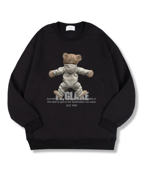 TI.GLAKE(ティーグレイク)の「ベアフードオーバーサイズ特別裏毛スウェットTシャツブラック(スウェット・レディース・その他・MEDIUM/LARGE/X-LARGE/XX-LARGE)」の1枚目の写真