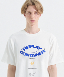 graphic half tee (blue)