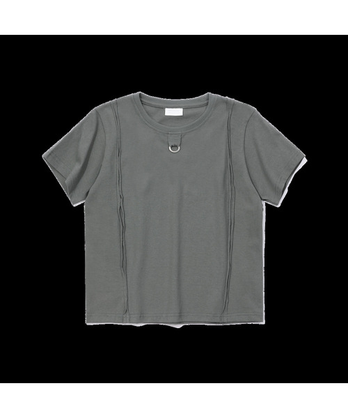 EPISODE UNTITLED(エピソードアンタイトルド)の「CUT-OFF LOGO RING POINT T-SHIRT_GREY(Tシャツ/カットソー・レディース・その他・2/3)」の1枚目の写真