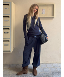 LLL DESIGN STUDIO（lllデザインスタジオ）の「ワッフルオールデイパンツ_ネイビーブルー（その他パンツ）」