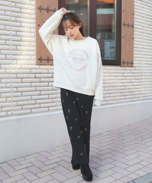 CECIL McBEE(セシルマクビー)の「カットコール花柄刺繍ナロースカート(スカート・レディース・ブラック/ブラウン・MEDIUM/LARGE)」の7枚目の写真