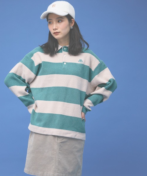 Kappa(カッパ)の「≪Kappa×and ST ウェルネスクラブ≫ニットポロシャツ (ユニセックス)(ポロシャツ・レディース・ブラック/ホワイト/グリーン/オレンジ・LARGE/MEDIUM/SMALL)」の4枚目の写真