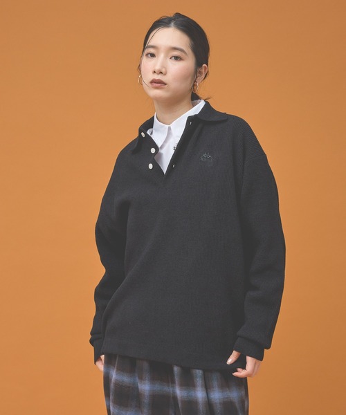 Kappa(カッパ)の「≪Kappa×and ST ウェルネスクラブ≫ニットポロシャツ (ユニセックス)(ポロシャツ・レディース・ブラック/ホワイト/グリーン/オレンジ・LARGE/MEDIUM/SMALL)」の3枚目の写真