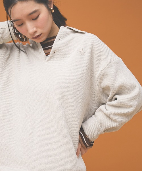 Kappa(カッパ)の「≪Kappa×and ST ウェルネスクラブ≫ニットポロシャツ (ユニセックス)(ポロシャツ・レディース・ブラック/ホワイト/グリーン/オレンジ・LARGE/MEDIUM/SMALL)」の11枚目の写真