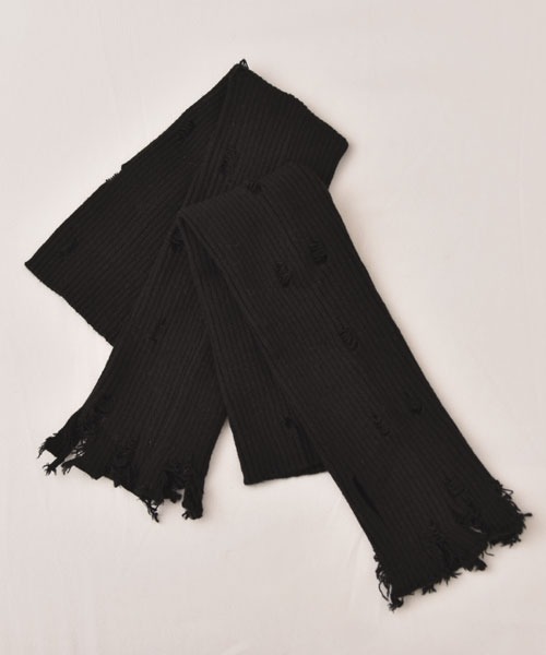 VIBGYOR Women（ヴィブジョー　ウィメン）の「【float】《推し活/推しカラー/メンカラ》無地 リブニット ダメージデザイン アームカバー /アームウォーマー【8色展開】（アームカバー・レディース・ブラック/グレー/ホワイト/ピンク/レッド/チャコール/パープル/イエロー・FREE）」の12枚目の写真