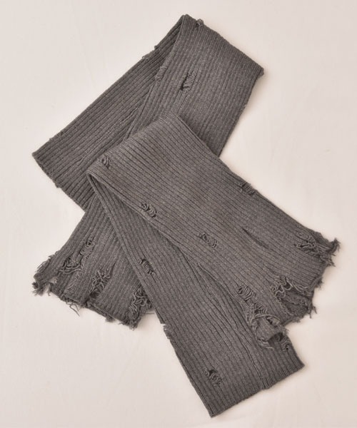 VIBGYOR Women（ヴィブジョー　ウィメン）の「【float】《推し活/推しカラー/メンカラ》無地 リブニット ダメージデザイン アームカバー /アームウォーマー【8色展開】（アームカバー・レディース・ブラック/グレー/ホワイト/ピンク/レッド/チャコール/パープル/イエロー・FREE）」の16枚目の写真