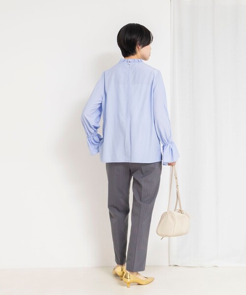 NOLLEY’S（ノーリーズ）の「ウォッシャブル襟フリルプルオーバーブラウス（シャツ/ブラウス・レディース・サックスブルー/ホワイト・38）」の4枚目の写真