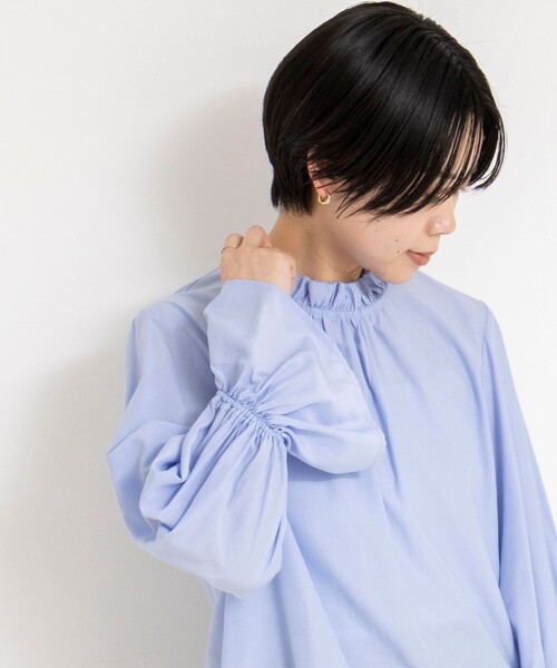 NOLLEY’S（ノーリーズ）の「ウォッシャブル襟フリルプルオーバーブラウス（シャツ/ブラウス・レディース・サックスブルー/ホワイト・38）」の6枚目の写真